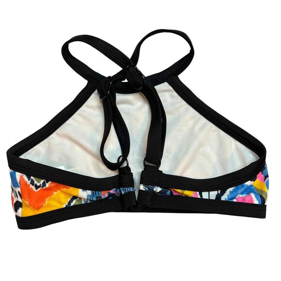 Seafolly Girls Halter Neck Multicolor Print Bikini Top Swimwear Size 16 New - Picture 2 of 3